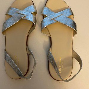 Cole Han Silver Slingback Star Sandals